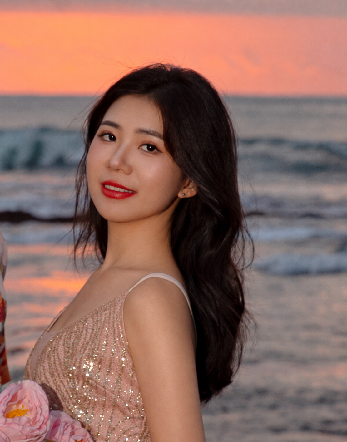 Shelly by the sea at sunset